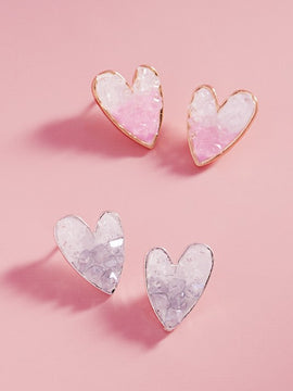 Enamel Heart Studs