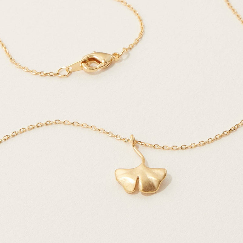 Ginko Leaf Gold Plated Necklace