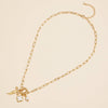 Embrace Charm Necklace with Clover and Pearl