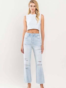 Youth Crop Distressed Denim