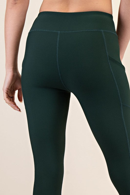 Refresh Ribbed Leggings with Pocket