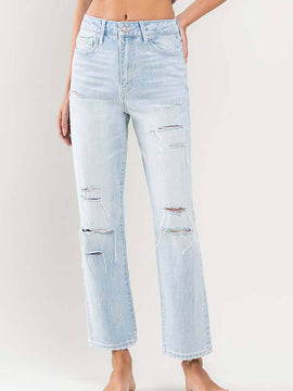 Youth Crop Distressed Denim