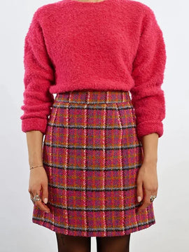 Allison Plaid Wool Skirt