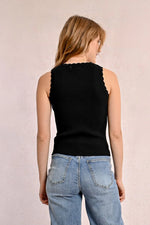 Eva Scalloped V Neck Tank