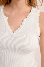 Eva Scalloped V Neck Tank