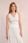 Eva Scalloped V Neck Tank