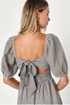 Remarkable Cuteness Tie Back Gingham Dress