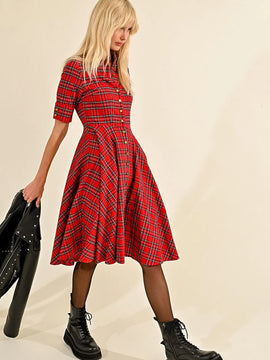 Gomez Plaid Shirt Dress