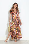 Kaileen Deep V Maxi Dress