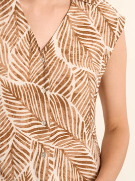 Mathilde Palm Print Top