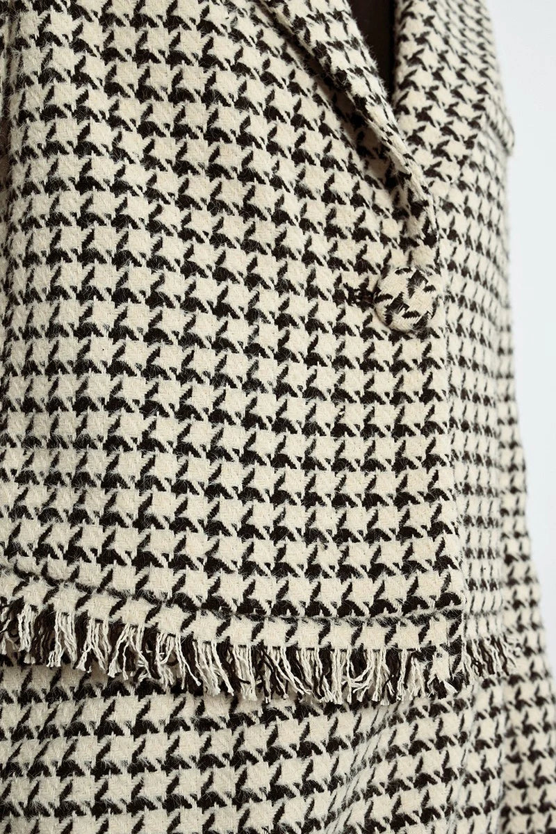 Mathis Houndstooth Frayed Jacket