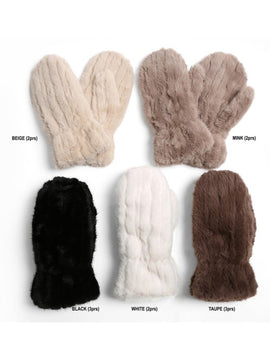 Livy Seamed Faux Fur Mittens