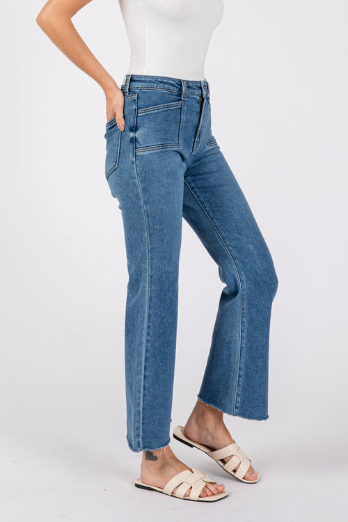 Sicily Square Pocket Scissor Hem Jeans