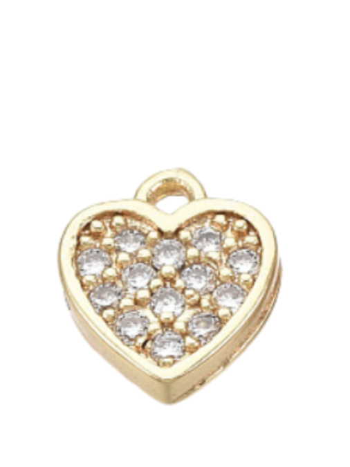 Gold Crystal Heart Charm