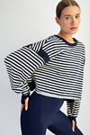 Renn Striped Open Back Top
