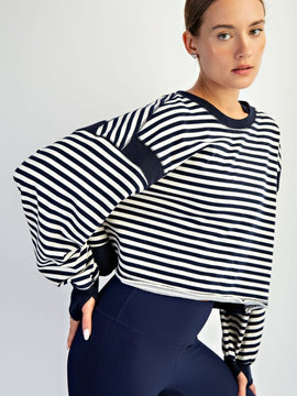 Renn Striped Open Back Top