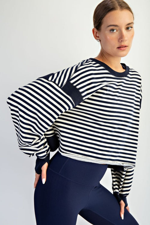 Renn Striped Open Back Top