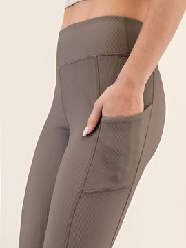 Refresh Ribbed Leggings with Pocket