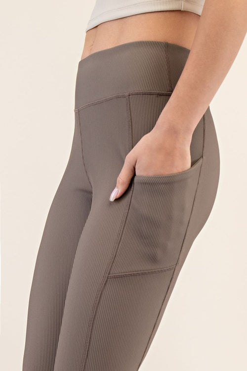 Refresh Ribbed Leggings with Pocket