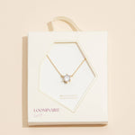 Crystal Solitaire Charm Necklace 18K
