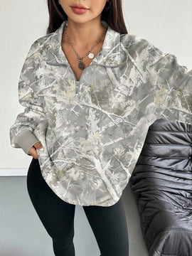 Lylah Camo 1/4 Zip Top