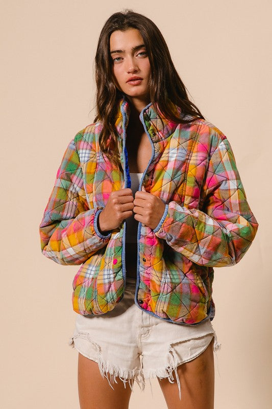 Jocelyn Plaid Quilted Jacket