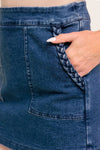 Braidy Denim Skorts