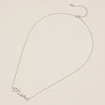 Mama Script Necklace 18K