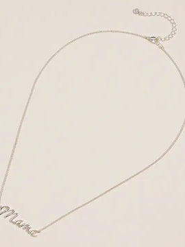 Mama Script Necklace 18K
