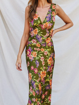 Garden Party V Neck Midi Dress