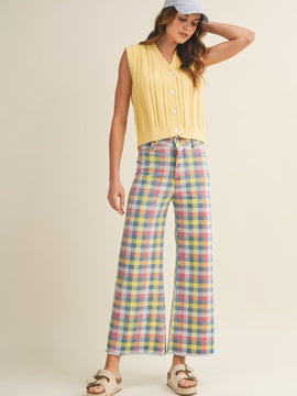 Daydreamer Checkered Wide Leg Pants