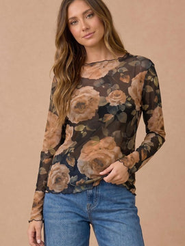 Leah Floral Mesh Top