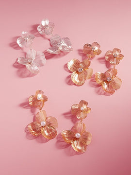 Delice Flower Brass Earrings