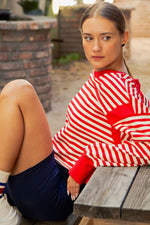 Renn Striped Open Back Top