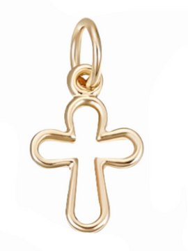 Tiny Cross Charm 18K Gold Plated