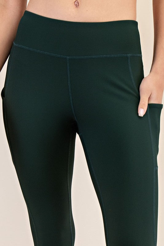 Refresh Ribbed Leggings with Pocket