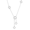 Quatrefoil Station Necklace: Rhodium