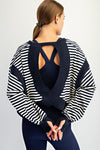 Renn Striped Open Back Top