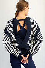 Renn Striped Open Back Top