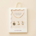 Hepburn Charm Necklace with Gemstone Pendant