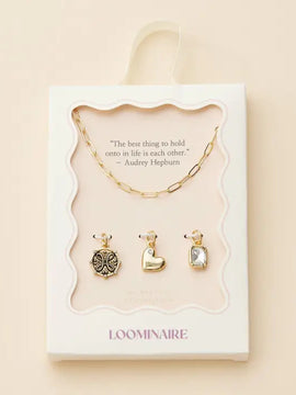 Hepburn Charm Necklace with Gemstone Pendant