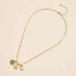 Hepburn Charm Necklace with Gemstone Pendant