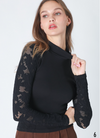 Mock Neck Pointelle Top