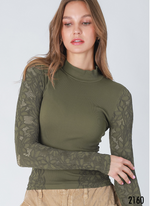 Mock Neck Pointelle Top