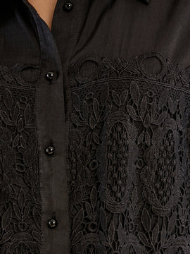 Wednesday Lace Button Down