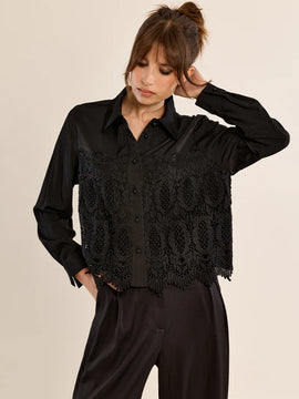 Wednesday Lace Button Down
