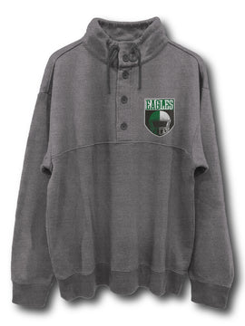Eagles 1/4 Button Slant Fleece Top