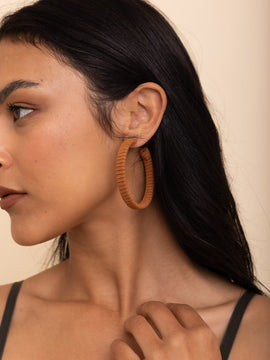 Suede Wrapped Hoops