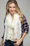 Lopez Netted Frayed Scarf