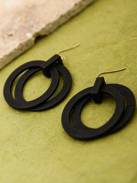 Portland Wood Hoop Earrings